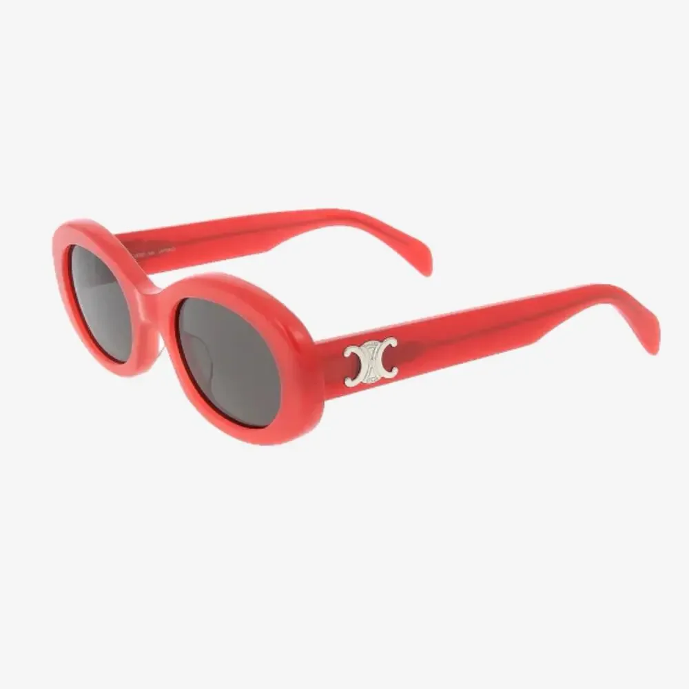 CELINE Triomphe 01 Pink Oval Sunglasses CL40194U Logo Acetate Authentic